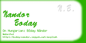 nandor boday business card